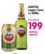 Amstel Lager Cans Or NRBs-24 x 330ml