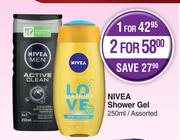 Nivea Shower Gel-For 2 x 250ml