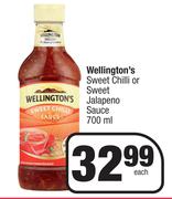 Wellington's Sweet Chilli Or Sweet Jalapeno Sauce-700ml Each