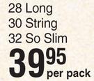 Libresse Dailies Fresh Liners 28 Long, 30 String, 32 So Slim-Per Pack