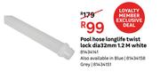 Pool Hose Longlife Twist Lock Dia 32mm 1.2m (White)