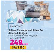 Mainstays 5 Piece Comforter & Pillow Set Assorted Designs-Per Set