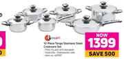 Tissolli 12 Piece Tango Stainless Steel Cookware Set