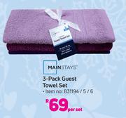 Mainstays 3 Pack Guest Towel Set-Per Set
