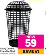 Lucky Domed Linen Bin Black