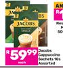 Jacobs Cappuccino Sachets Assorted-10s Each
