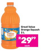 Great Value Orange Squash-2L Each