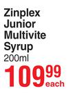 Zinplex Junior Multivite Syrup-200ml Each