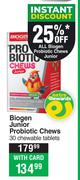 Biogen Junior Probiotic Chews 30 Chewable Tablets