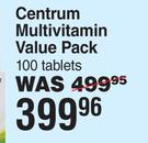 Centrum Multivitamin Value Pack-100 Tablets