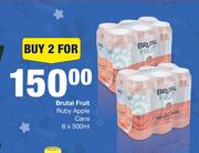 Brutal Fruit Ruby Apple Cans-For 2 x 6 x 500ml
