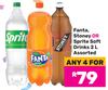 Fanta, Stoney Or Sprite Soft Drinks Assorted-For Any 4 x 2L