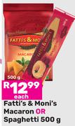 Fatti's & Moni's Macaroni Or Spaghetti-500g Each
