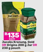 Jacobs Kronung, Gold Or Origins Jar 200g Or Pouch 230g-Each