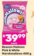 Beacon Mallows Pink & White Marshmallows-400g Each