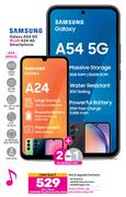 Samsung Galaxy A54 5G Plus A24 4G Smartphone-On 1.2GB Red Top Up Core More Data