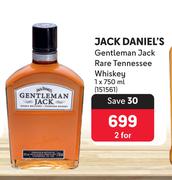 Jack Daniel's Gentleman Jack Rare Tennessee Whisky-For 2 x 750ml 
