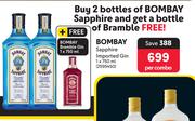 Bombay Sapphire Imported Gin-2 x 750ml Per Combo