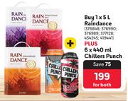 Rain Dance 5L Plus Chillers Punch 6 x 440ml-Both For