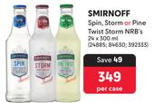 Smirnoff Spin, StormOr Pine Twist Storm NRB's-24 x 300ml Per Case