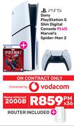 Sony PS5 Slim Digital Console Plus Marvel's Spider Man 2-On Home Internet 200GB