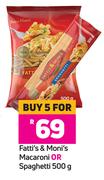 Fatti's & Moni's Macaroni Or Spaghetti-For 5 x 500g