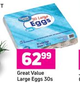 Great Value Large Eggs-30's Pack