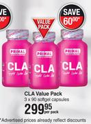 Primal CLA Value Pack (3 x 90 Softgel Capsules)-Per Pack