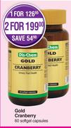 Dis-Chem Gold Cranberry-For 2 x 60 Softgel Capsules Each