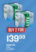 Castle Lite Cans-For 2 x 6 x 500ml