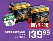 Carling Black Lable Cans-For 2 x 6x500ml