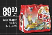 Castle Lager Handies-12 x 340ml Per Pack