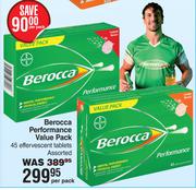 Berocca Performance Value Pack 45 Effervescent Tablets Assorted-Per Pack