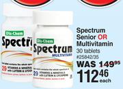 Spectrum Senior Or Multivitamin 30 Tablets-Each