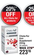 Chela-Fer Iron Supplement 24mg 30 Tablets