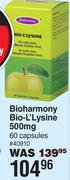 Bioharmony Bio-L'Lysine 500mg 60 Capsules