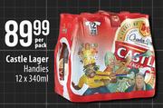 Castle Lager Handies-12 x 340ml Per Pack