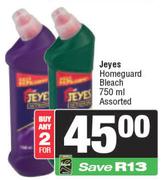 Jeyes Homeguard Bleach Assorted-For Any 2 x 750ml