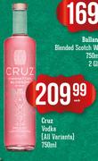 Cruz Vodka [All Varitants]-750ml