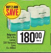 Belgravia Gin & Dry Lemon (All Variants) Cans-For 2 x 6 x 440ml