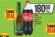 KWV 5 Year Old Brandy 750ml And Coca Cola 2L-Per Combo