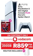 Sony Play Station 5 Slim Digital Console Plus Marvel's Spider Man 2-On Home Internet 200GB