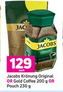 Jacobs Kronung Original Or Gold Coffee 200g Or Pouch 230g-Each