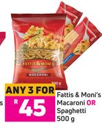 Fatti's & Moni's Macaroni Or Spaghetti-For 3 x 500g