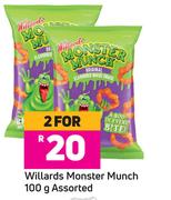 Willards Monster Munch Assorted-For 2 x 100g