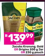 Jacobs Kronung, Gold Or Origins 200g Jar Or 230g Pouch-Each