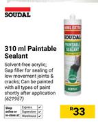 Soudal Paintable Sealant (621957)-310ml