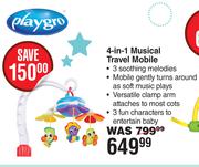 Playgro 4 In 1 Musical Travel Mobile