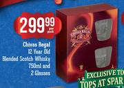 Chivas Regal 12 Year Old Blended Scotch Whisky-750ml & 2 Glasses-Per Pack