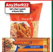 Fatti's & Moni's Spaghetti Or Macaroni-For Any 2 x 500g